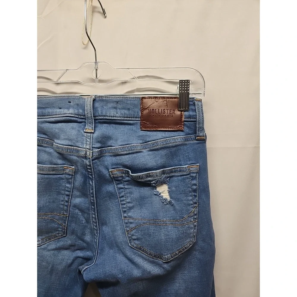 Hollister Mens Blue Skinny Fit Stretch Factory Denim Jeans Low Rise Size 29 X 30 - Picture 14 of 16